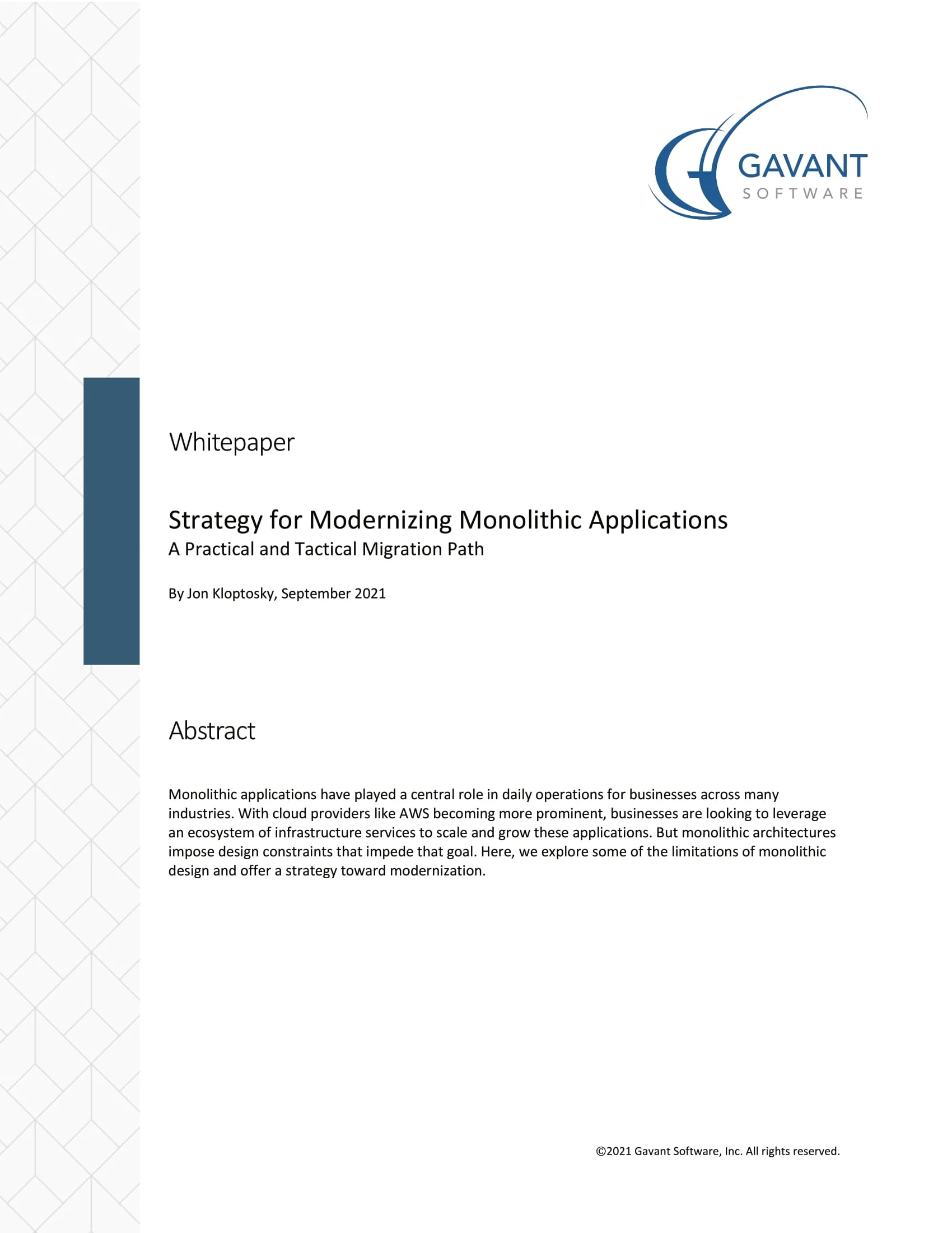 Strategy for Modernizing Monolithic Applications